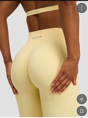 Thrivin leggings GYM Pilates butter yellow size S booty lifting viral